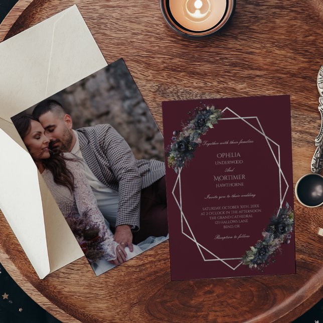 Invitation Mariage photo officiel gothique foncé (Créateur téléchargé)