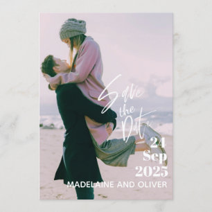 Invitation Mariage Photo Overlay Moderne Élégant Enregistrer