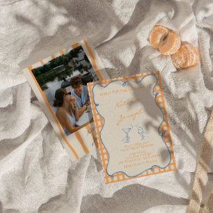 Invitation Mariage photo peint à la main Whimsical coloré