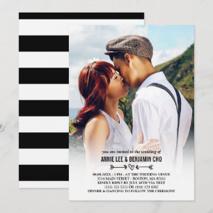 Invitation Mariage photo personnalisé Coeur & Flèches