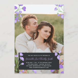 Invitation Mariage photo personnalisé des fleurs violettes