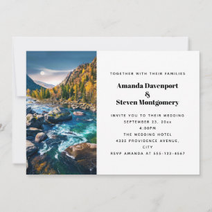 Invitation Mariage photo Pittoresque Rivière et Montagnes