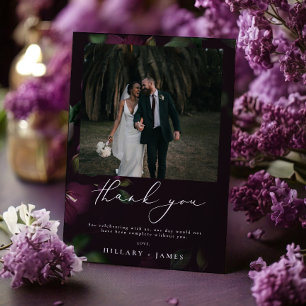 Invitation Mariage photo Purple Blooms
