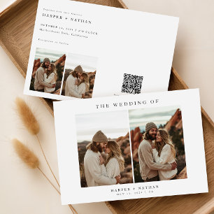 Invitation Mariage photo QR Code Bohème