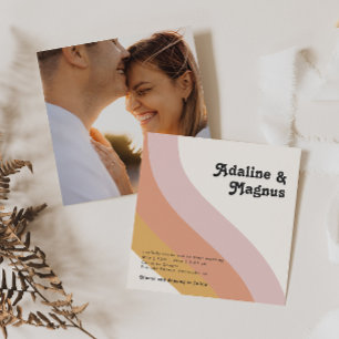 Invitation Mariage photo Rainbow Carré des années 70