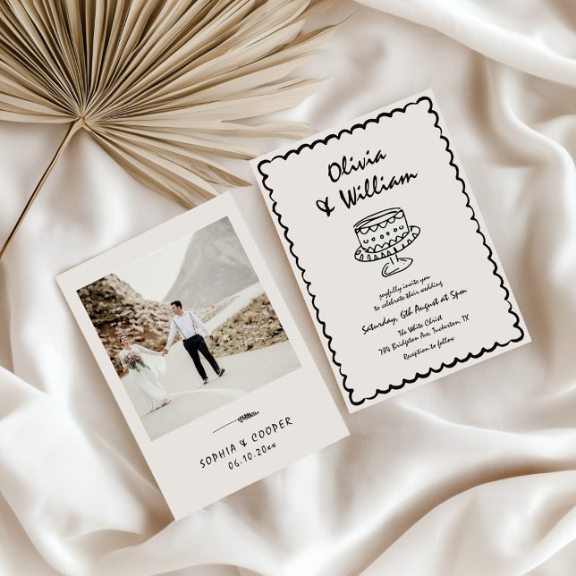 Invitation Mariage photo rétro unique (Créateur téléchargé)