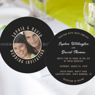 Invitation Mariage photo Retro Vinyl Record