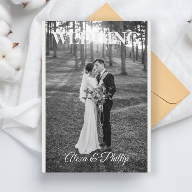 Invitation Mariage photo romantique minimaliste (1)