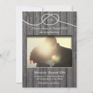 Invitation Mariage photo Rustic Barn Wood Tying Knot