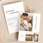 Invitation Mariage photo Rustique moderne Boho<br><div class="desc">Célébrez votre journée spéciale avec notre Faire-part de mariage photo de Boho Rustique moderne. Associant rustique simple et élégance moderne, ce design est parfait pour les mariages d'inspiration champêtre ou occidentale. Les couleurs noir et blanc et la typographie minimaliste créent un look intemporel et tendance. Chaque invitation recto verso présente...</div>