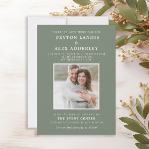 Invitation Mariage photo Sage Green