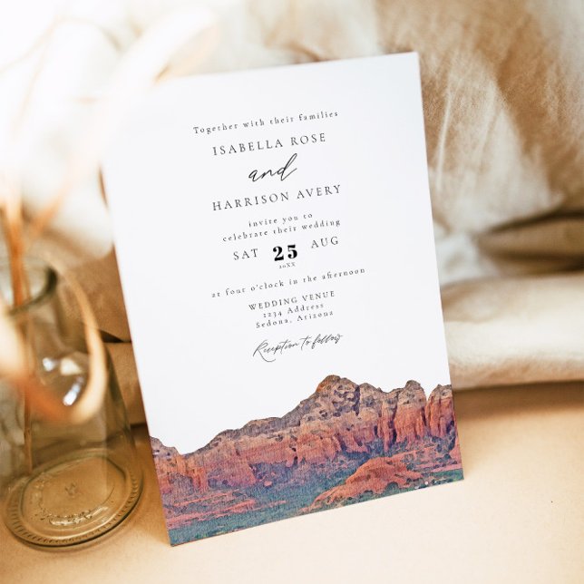 Invitation MARIAGE photo SEDONA Destination Skyline Boho (Créateur téléchargé)