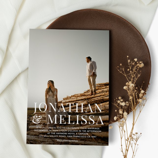 Invitation Mariage photo simple élégant en gras (Créateur téléchargé)