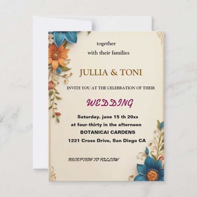 Invitation Mariage photo simple en noir et blanc (Devant)