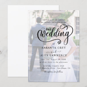 Invitation Mariage photo simple en noir et blanc