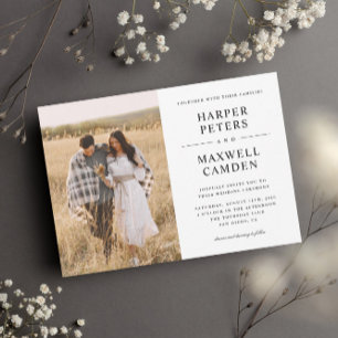 Invitation Mariage photo simple en noir et blanc