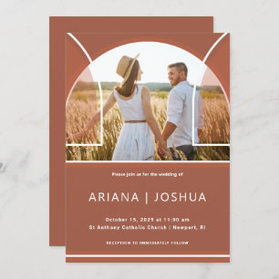 Invitation Mariage photo simple en terre cuite