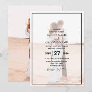 Invitation Mariage photo simple et élégant