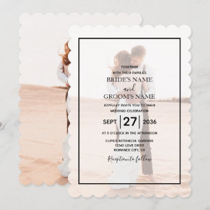 Invitation Mariage photo simple et élégant