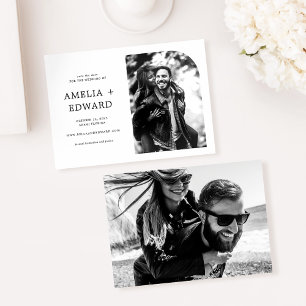 Invitation Mariage photo simple et élégant Enregistrer la dat