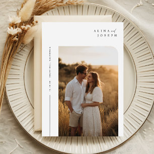 Invitation Mariage Photo Simple Minimaliste Bohème Budget