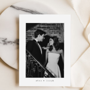 Invitation Mariage photo simple noir et blanc minimaliste mod