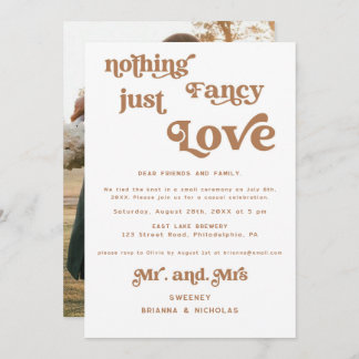 Invitation Mariage photo Terracotta Retro Elopement