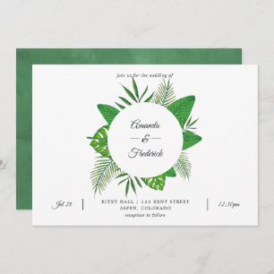 Invitation Mariage photo Tropical Feuille Beach