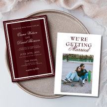 Mariage Photo Typographie Classique Rouge Bourgogn