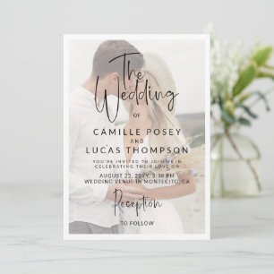 Invitation Mariage Photo Typographie Informelle Moderne