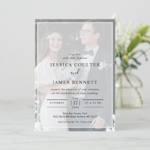 Invitation Mariage photo Vellum minimaliste simple