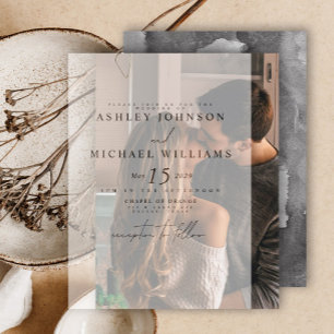 Invitation Mariage photo Vellum Overlay