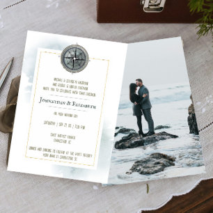 Invitation Mariage photo vintage Nautique