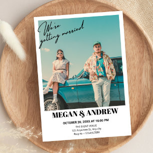 Invitation Mariage photo vintage rétro