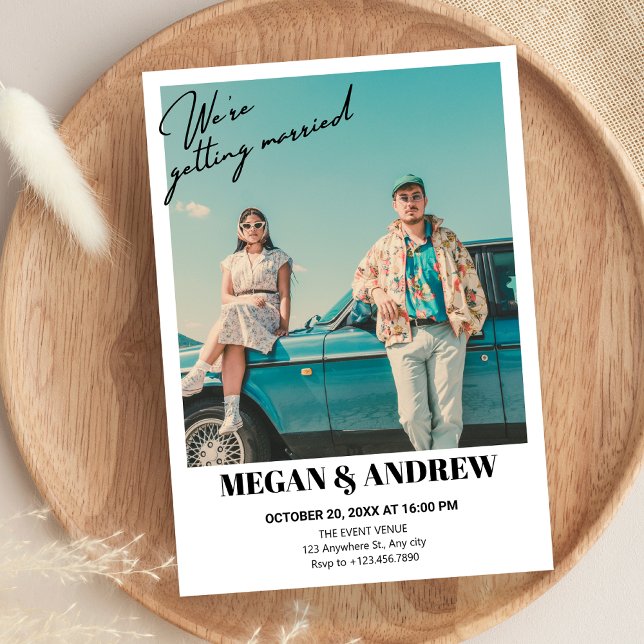 Invitation Mariage photo vintage rétro (Créateur téléchargé)