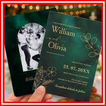 Mariage photographique botanique vert émeraude et 