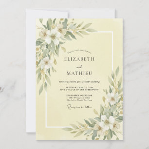 Invitation Mariage Pivoine Ivoire Beurre