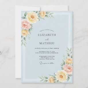 Invitation Mariage Pivoine Jaune Beurre