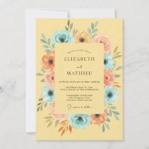 Invitation Mariage Pivoine Moutarde de Bois