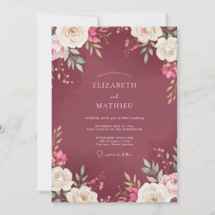 Invitation Mariage Pivoine Mûre