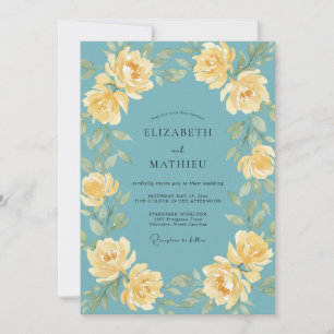 Invitation Mariage Pivoine Papillon d'Acier