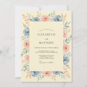Invitation Mariage Pivoine Péché Fleur de Maïs