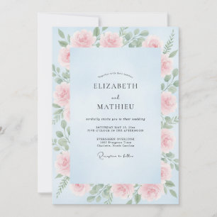 Invitation Mariage Pivoine Rouge Ciel