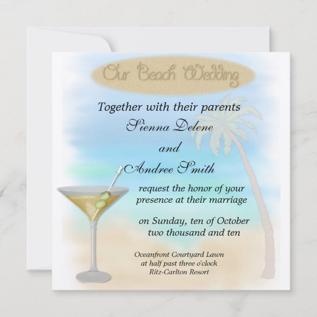 Invitation Mariage plage (Devant)
