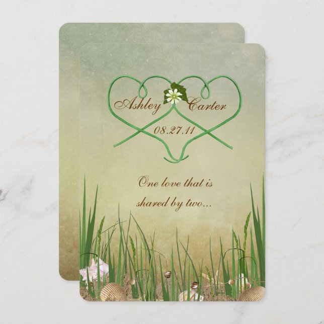 Invitation Mariage plage (Devant / Derrière)