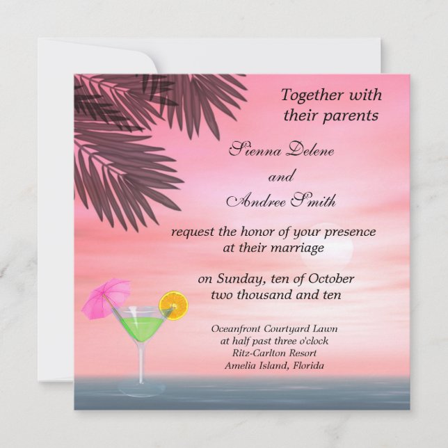 Invitation Mariage plage (Devant)