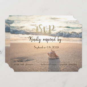 Invitation Mariage plage, Coquillage RSVP