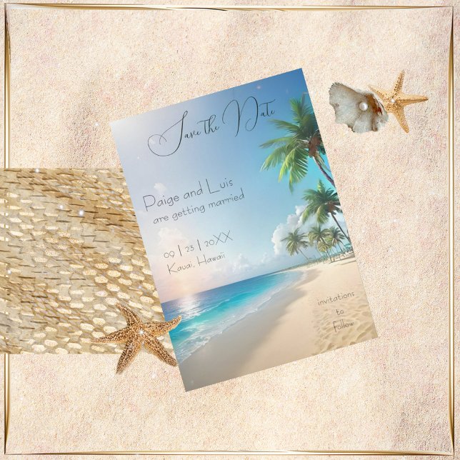 Invitation Mariage plage Enregistrer la date (Créateur téléchargé)