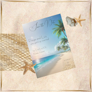 Invitation Mariage plage Enregistrer la date