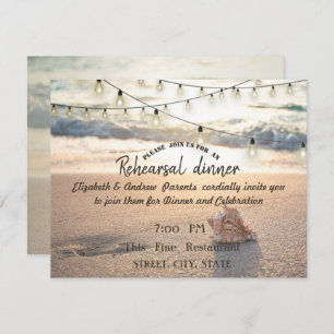 Invitation Mariage plage, Lights Rehearsal Seashell Diner